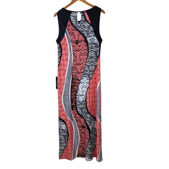 NEW Avenue Maxi Dress Plus 14/16 1X Modest Casual Stretchy Long Zebra Geometric - Picture 5 of 7